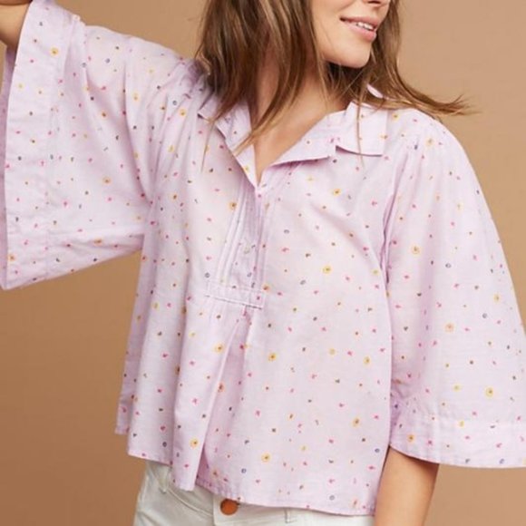 Anthropologie Maeve Purple Kimono-Sleeve Top - Picture 3 of 3